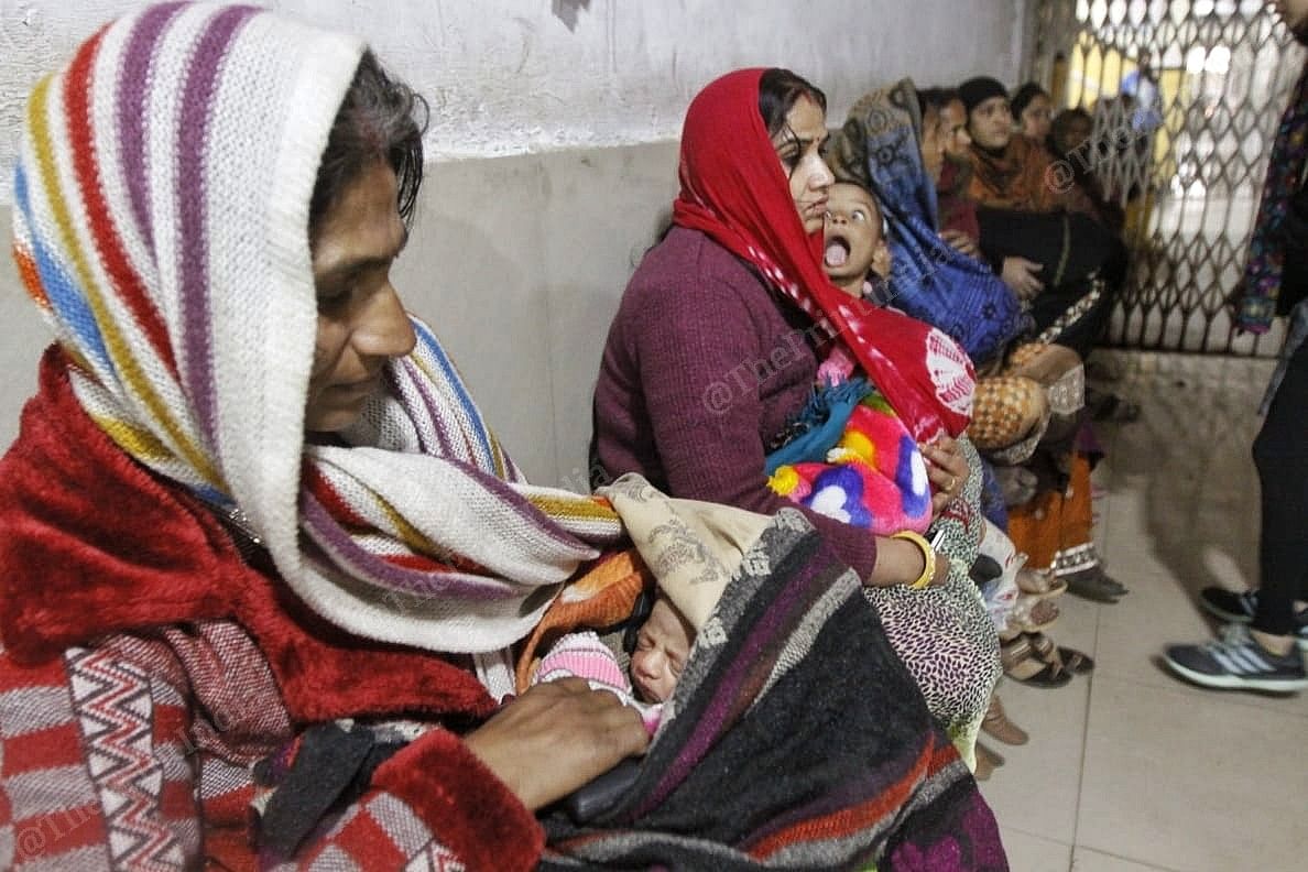 Mothers of newborn babies waiting out side the labour room | Photo: Praveen Jain | ThePrint