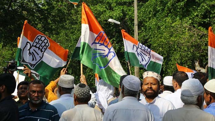 A file photo of Congress supporters. | Photo: Suraj Singh Bisht