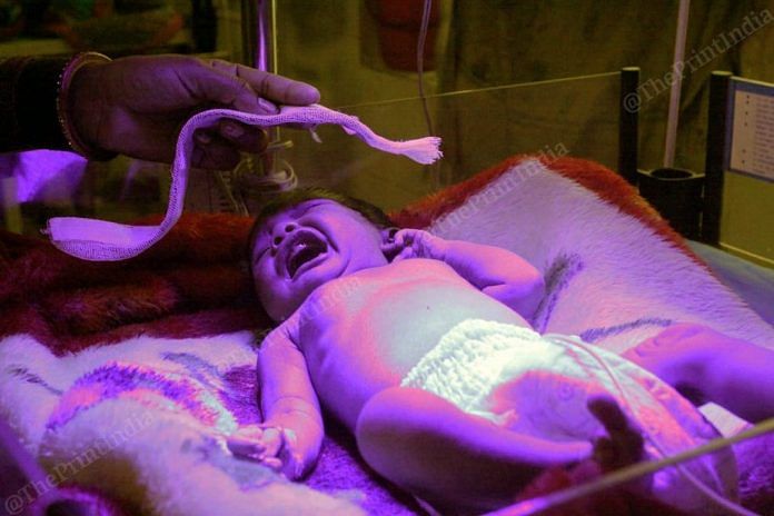 A newborn at the JK Lon Hospital in Rajasthan's Kota. | Photo: Praveen Jain/ThePrint