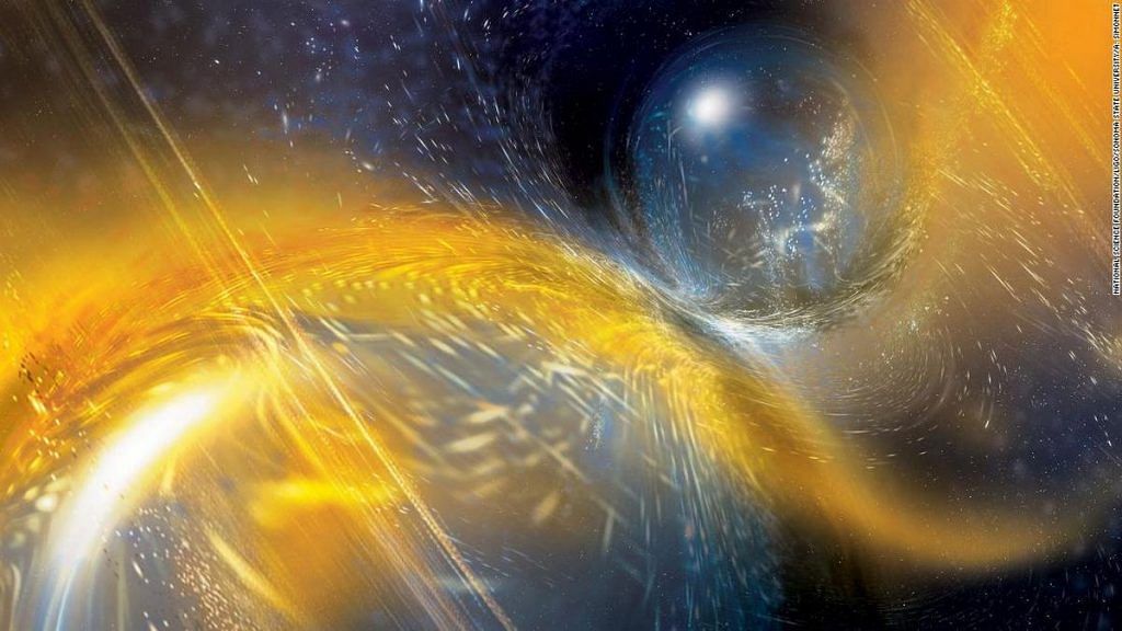 Artist's impression of the binary neutron star merger producing GW190425 | National Science Foundation/LIGO/Sonoma State University/A. Simonnet