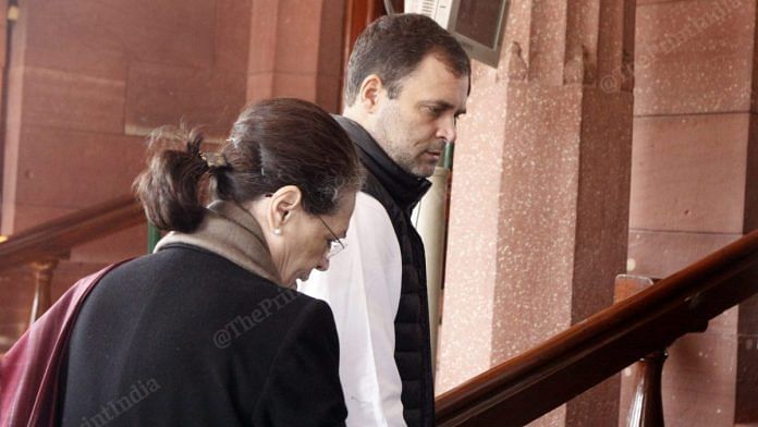 Sonia Gandhi and Rahul Gandhi entering the Parliament | Photo: Praveen Jain | ThePrint