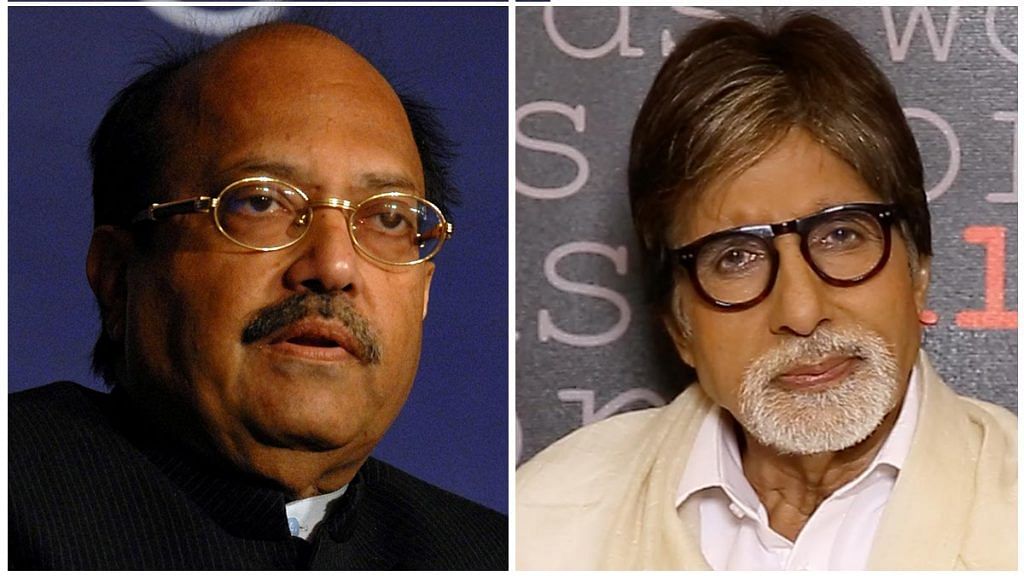 Rajya Sabha MP Amar Singh (left) and Bollywood mega star Amitabh Bachchan | Photos: Commons