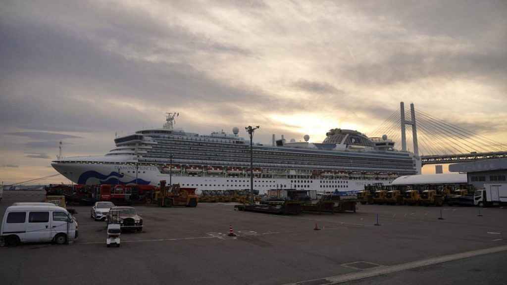 The Diamond Princess cruise ship, operated by Carnival Corp., sits docked in Yokohama, Japan, on Wednesday, Feb. 12, 2020. Photographer: Toru Hanai/Bloomberg