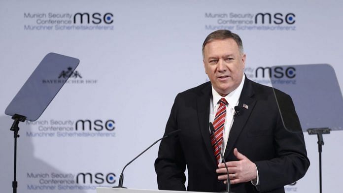 US Secretary of State Mike Pompeo speaks during the Munich Security Conference at the Bayerischer Hof hotel in Munich, Germany, Saturday | Photo: Michaela Handrek-Rehle | Bloomberg