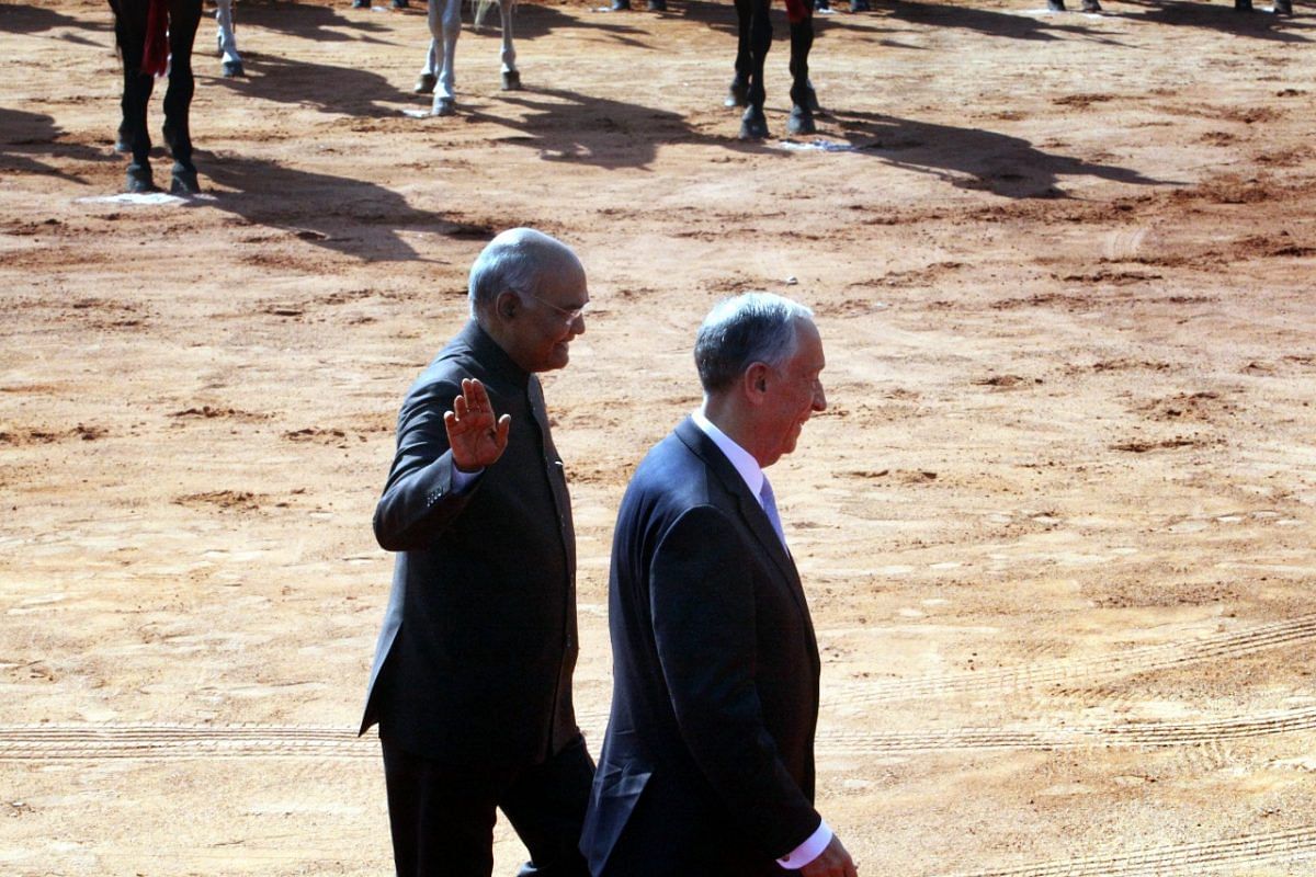 President Ram Nath Kovind (left) with Portuguese President Marcelo Rebelo de Sousa at Rashtrapati Bhavan | Photo: Praveen Jain | ThePrint