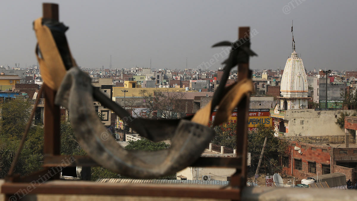 The crude catapult atop Rajdhani Public School | Photo: Manisha Mondal | ThePrint
