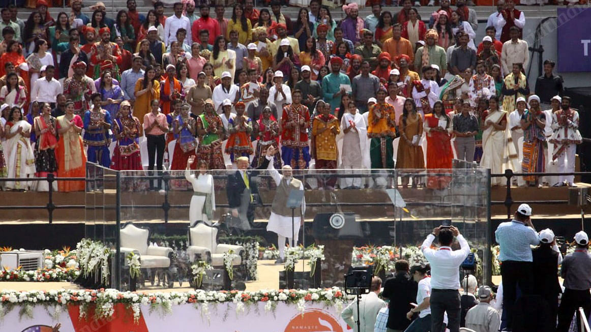 US President Donald Trump in address at the Motera stadium said that America loves India | Photo: Praveen Jain | ThePrint