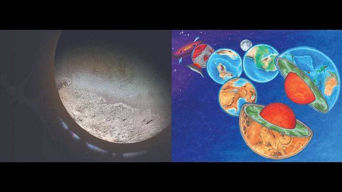 From left: The proposed Trident mission would explore Neptune’s moon Triton, seen here in a global color mosaic. The proposed VERITAS mission seeks to map the hidden surface of Venus | NASA/JPL-Caltech