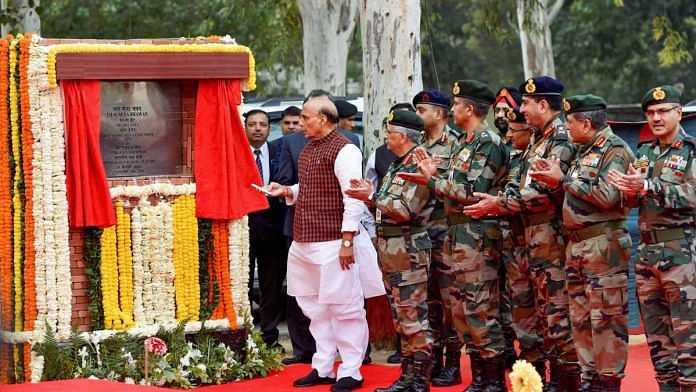 Defence Minister Rajnath singh lays foundation stone of new Army headquarter in Delhi