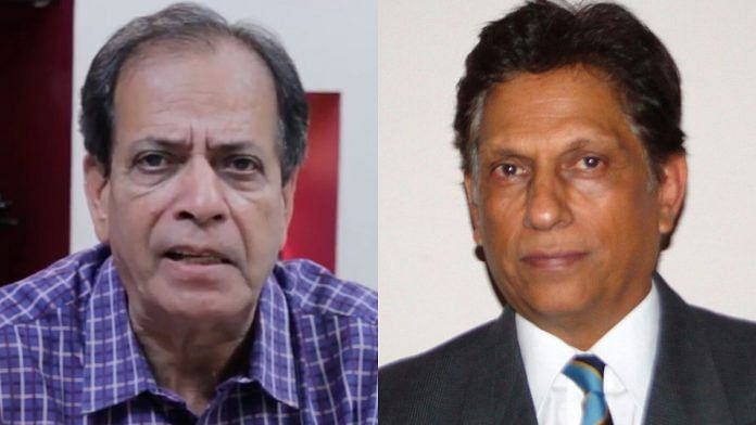 Commentators Sushil Doshi and Rajinder Amarnath (right)