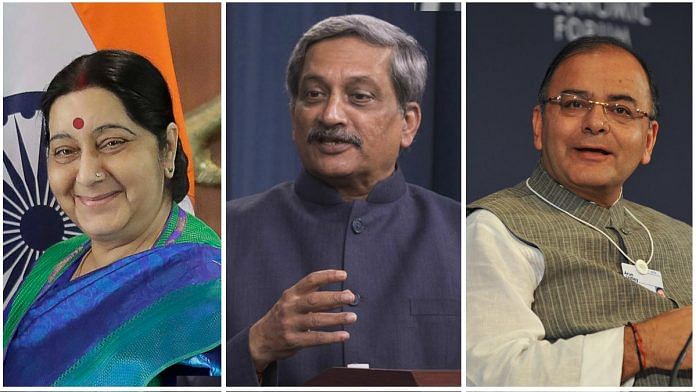 BJP leaders Sushma Swaraj, Manohar Parrikar and Arun Jaitley passed away in 2019 | Wikicommons