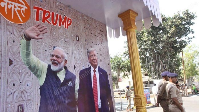 Preparations for the Namaste Trump event in Ahmedabad, Gujarat | Photo: Praveen Jain | ThePrint