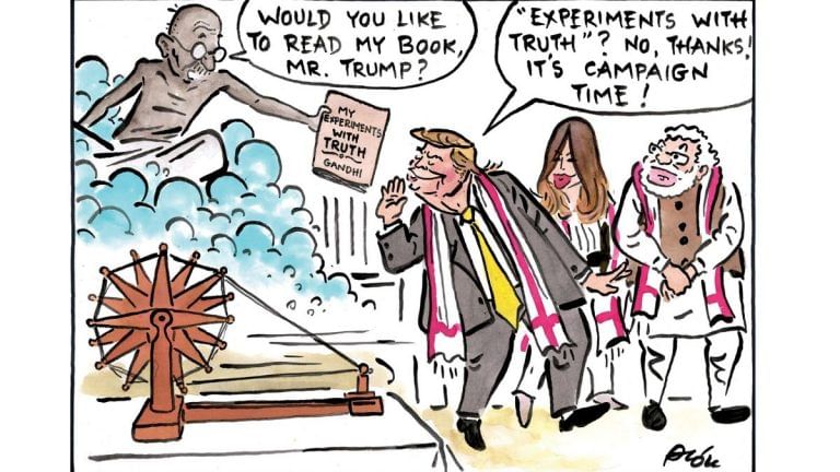 Trump’s aversion to ‘Experiments with Truth’ and a wall to hide Delhi violence