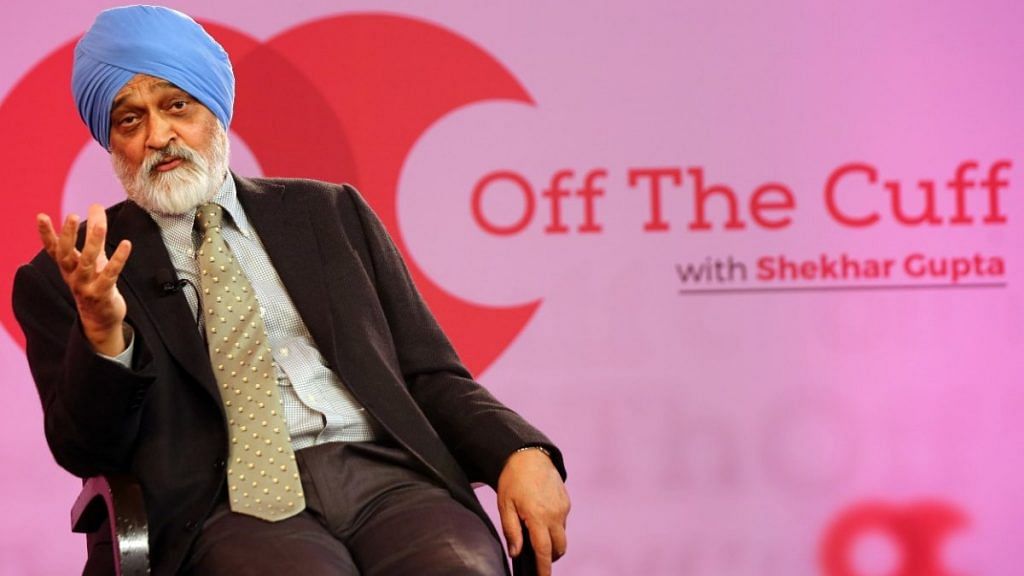 Economist Montek Singh Ahluwalia at ThePrint's Off The Cuff. | Photo: Suraj Singh Bisht/ThePrint