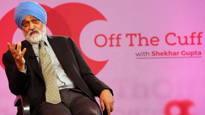Economist Montek Singh Ahluwalia at ThePrint's Off The Cuff. | Photo: Suraj Singh Bisht/ThePrint