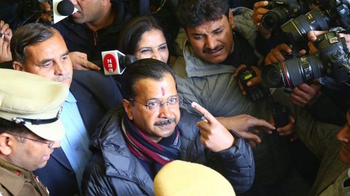 Arvind Kejriwal after voting in Delhi Assembly polls | Suraj Singh Bisht | ThePrint