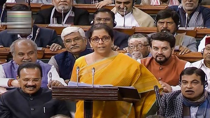 Finance Minister Nirmala Sitharaman presents the Union Budget 2020-21 in the Lok Sabha | PTI