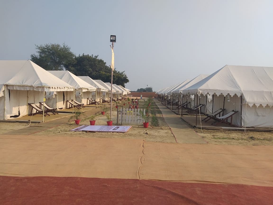 A view of the tent city at the DefExpo 2020 in Lucknow. | Photo: Special arrangement
