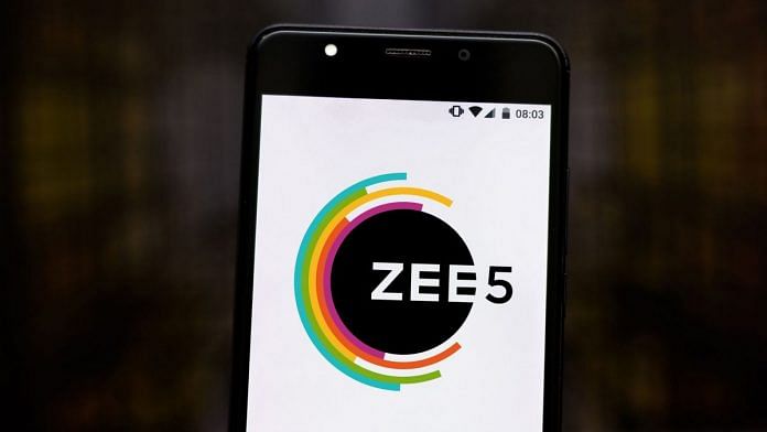 A Zee5 logo seen displayed on a smartphone. | Photo Illustration: Rafael Henrique | SOPA Images | LightRocket via Getty Images