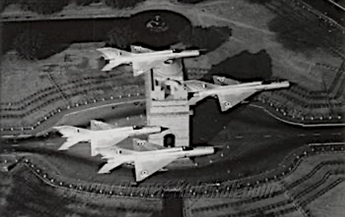 Flypast over India gate by four MiG-21FLs in 1967 led by Mally Wollen. | Photo: bharatrakshak.com