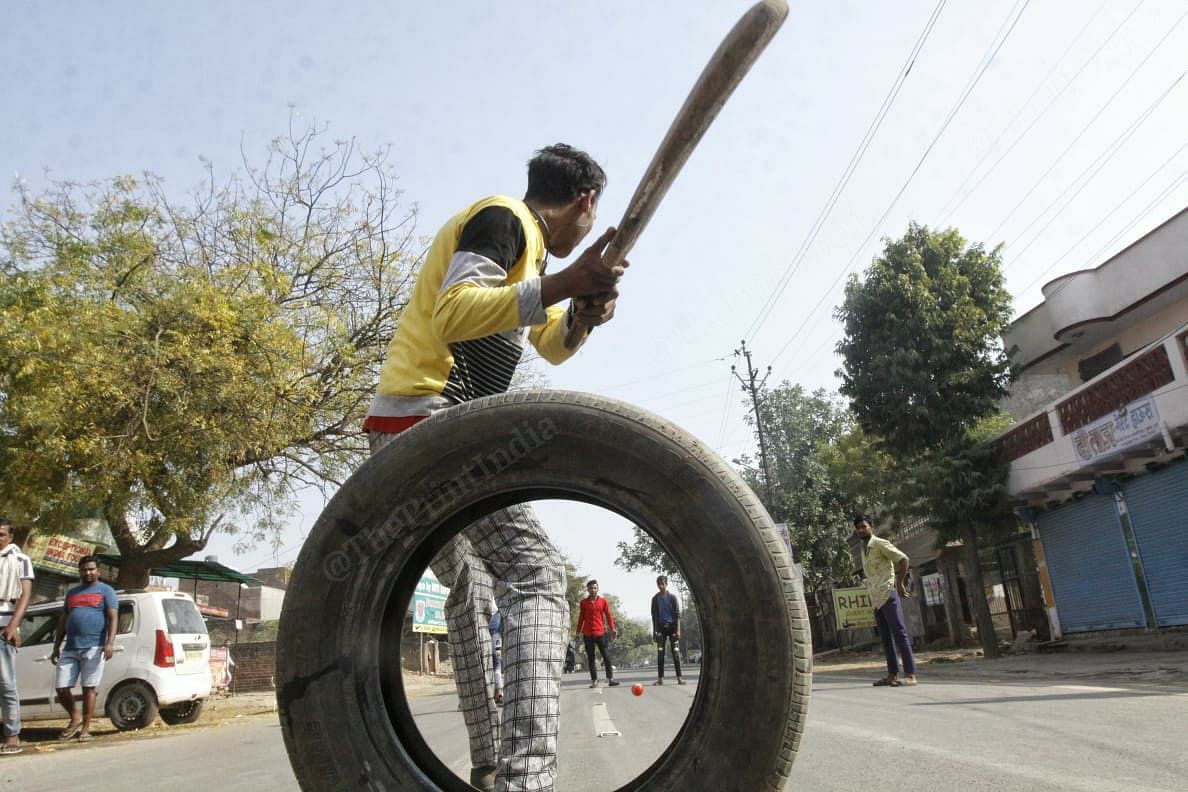 Children play cricket in Agra | Photo: Praveen Jain | ThePrint