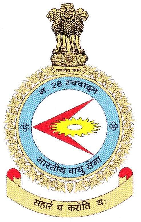 Crest of №28 Sqn, Indian Air Force. | Photo: bharatrakshak.com