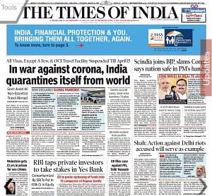 Coronavirus Pandemic And India S Quarantine Spreads Panic Across Front Pages