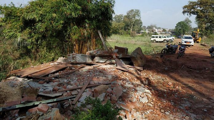 The portion of the resort owned by BJP MLA Sanjay Pathak that has been razed | By special arrangement