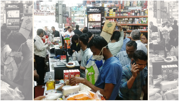 Customers throng a shop at Bengali Market, New Delhi