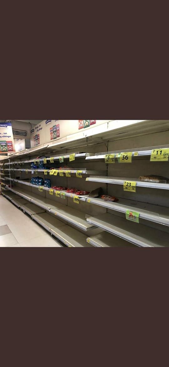 An image of purported empty shelves at a Mumbai store that is being shared on social media