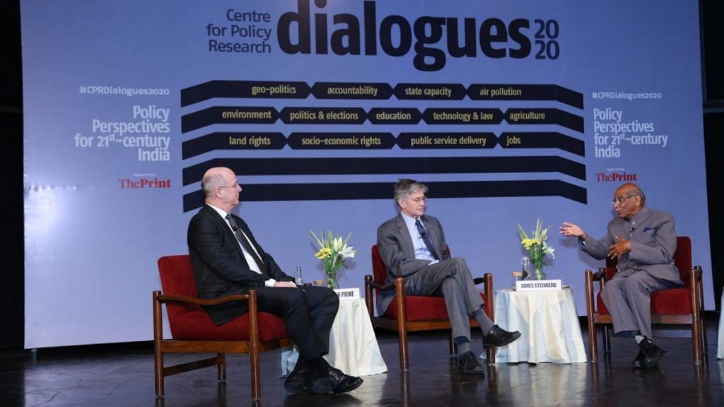 Frank N Pieke, Professor at Leiden University, James Steinberg, former US Deputy Secretary of State and Shyam Saran, former foreign secretary at the CPR Dialogues 2020 in New Delhi on 2 March | CPR Dialogues