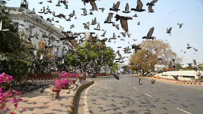 A view of Connaught Place, New Delhi, during Sunday's janata curfew to prevent the spread of the coronavirus | Photo: Suraj Singh Bisht | ThePrint