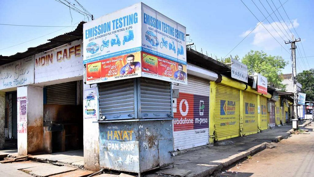Shops and public places in Karnataka's Kalaburagi are under a strict lockdown after India's first COVID-19 death in the city on 10 March | Photo: By special arrangement