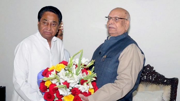 Madhya Pradesh Chief Minister Kamal Nath met Governor Lalji Tandon Friday | Photo: ANI