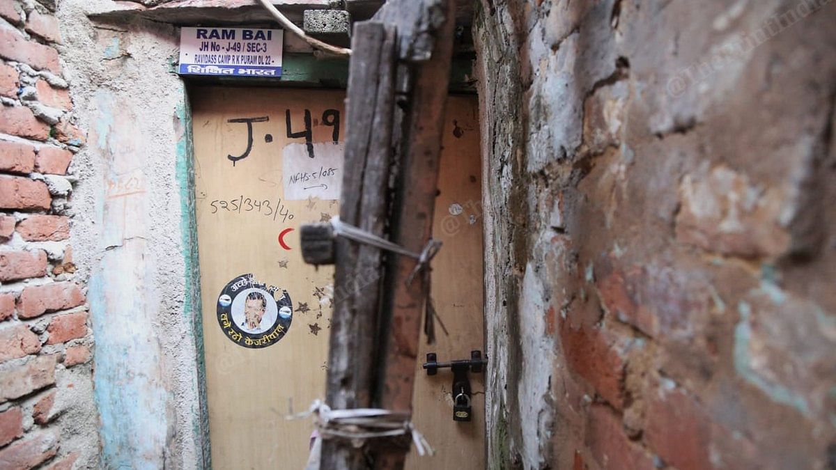 Convict Mukesh Singh's locked house at Ravidas Camp | Photo: Manisha Mondal | ThePrint