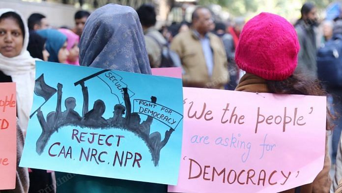 People across India have been protesting against the CAA-NRC-NPR, and states have also opposed the new parameters for the latter | Photo: Manisha Mondal | ThePrint