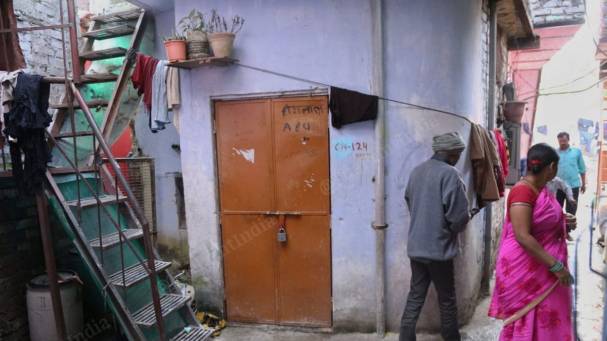 Convict Pawan Gupta's locked house at Ravidas Camp | Photo: Manisha Mondal | ThePrint