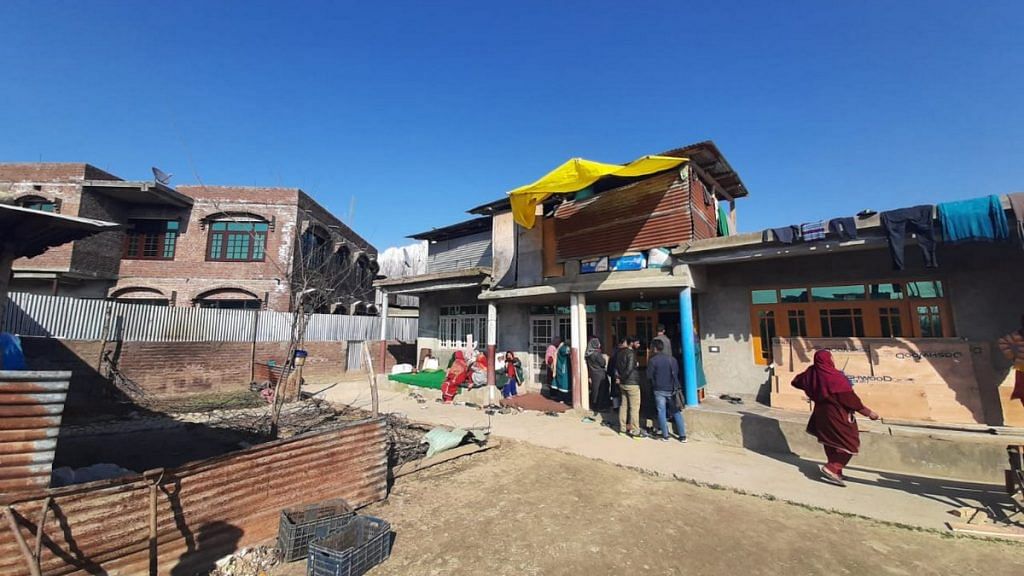 The under-construction house in Hakripora from where the NIA arrested Tariq Ahmed Shah and Insha Jan for their alleged involvement in the Pulwama attack | Photo: Azaan Javaid | ThePrint
