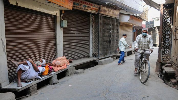 Representational image of closed shops in Amritsar, Punjab, under the lockdown | Photo: PTI