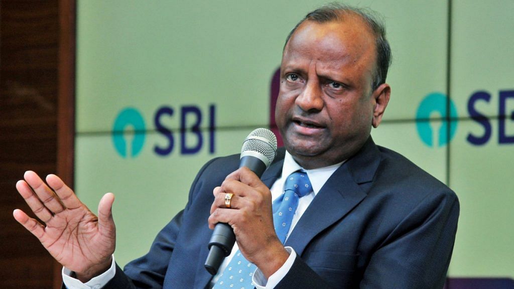 Chairman of State Bank of India(SBI) Rajnish Kumar at a press conference regarding YES Bank, in Mumbai on Saturday | ANI