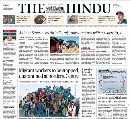 Migrant exodus crowds Page 1: Telegraph on demonetisation echoes ...