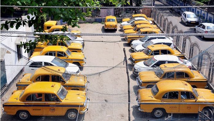 Kolkata Taxis remain parked amid the 21-day nation-wide lockdown | Representational image | PTI