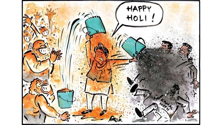 Scindia gets drenched in saffron on Holi & BJP opens doors for ‘refugees’ of rival parties
