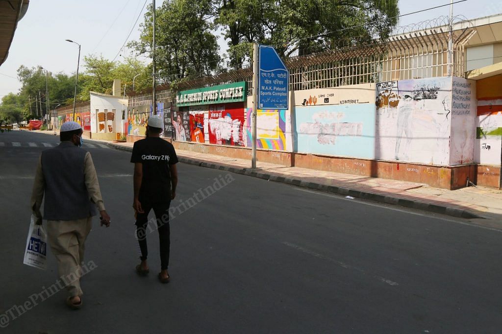 The painted over walls at Jamia Millia Islamia | Photo: Suraj Singh Bisht | ThePrint