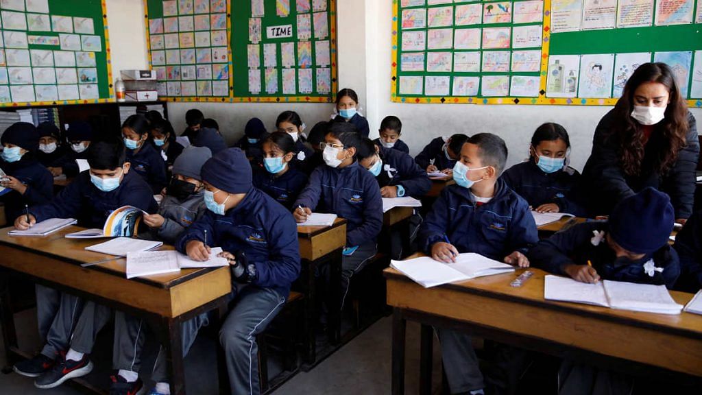 Representational image of school children wearing masks | Photo: ANI via Reuters