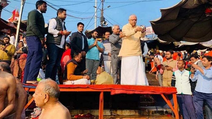A file photo of BJP general secretary (organisation) B.L. Santhosh performing prayers in Haridwar