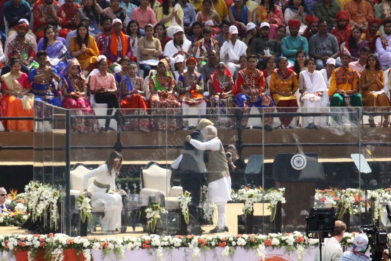 PM Modi and Trump at Namaste Trump event | Photo: Praveen Jain | ThePrint