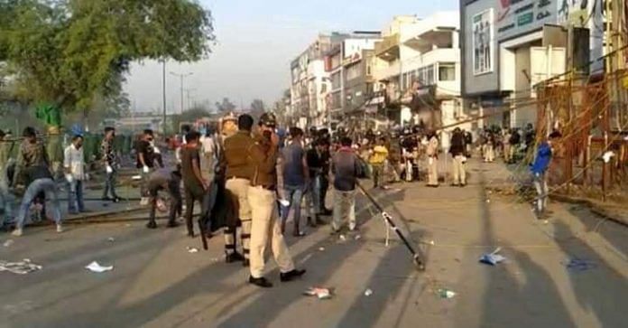 Delhi Police in the process of clearing the Shaheen Bagh protest area | By special arrangement | ThePrint