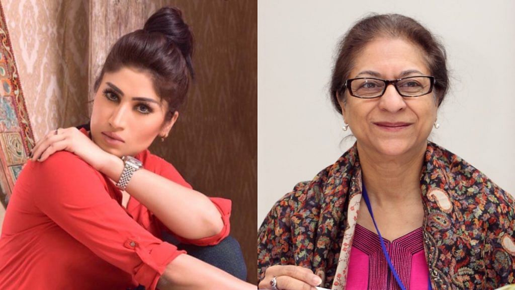 Qandeel Baloch and Asma Jahangir | Photos: Twitter and Wikimedia Commons