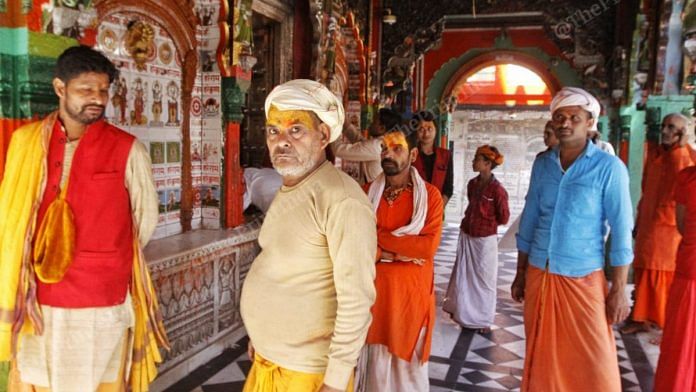 Sadhus and devotees at the Hanuman Garhi temple in Ayodhya on Ram Navami Thursday | Photo: Praveen Jain | ThePrint